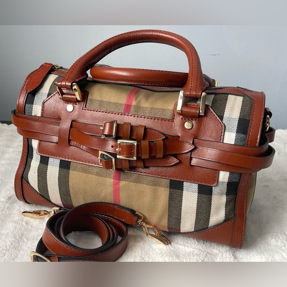 Burberry Handbags - Burberry Brown and Tan Plaid Duffel women Bag